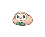  beak black_eyes bright_pupils closed_mouth commentary_request full_body mongguri no_humans pokemon pokemon_(creature) rowlet simple_background solo white_background white_pupils 