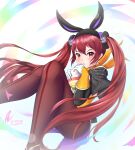  1girl absurdres animal_costume animal_ears bunny_costume bunny_hair_ornament easter fire_emblem fire_emblem_awakening fire_emblem_heroes hair_ornament highres legs long_hair long_sleeves okiyu pantyhose playboy_bunny rabbit_ears red_eyes redhead severa_(fire_emblem) thighs twintails very_long_hair 