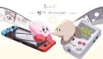  :d :o anniversary artist_name blue_eyes blush blush_stickers commentary_request dual_persona game_boy game_boy_(original) gordo handheld_game_console holding_hands kirby kirby&#039;s_dream_buffet kirby&#039;s_dream_land kirby&#039;s_return_to_dream_land kirby_(series) looking_at_another magolor nintendo nintendo_switch no_humans open_mouth pokko_(pokkokirby427) simple_background smile star_(symbol) star_rod translation_request twitter_username white_background 