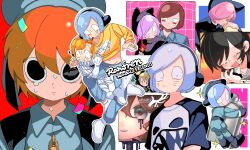  6+boys animal_ears animal_hat black_eyes blue_hair cat_hat cigarette clown facial_mark fake_animal_ears hat highres hitchhiker_a_(randal's_friends) hitchhiker_b_(randal's_friends) joint_(drug) looking_at_viewer luther_von_ivory male_focus multiple_boys multiple_views neko_oven nyen_(randal's_friends) nyon_(randal's_friends) orange_hair present_day_problem_takeuchi_robert randal's_friends sebastian_de_tomato_smith_chicken_legs shirt_tug short_hair smoking sweat teardrop tsukada_satoru whisker_markings 