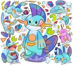  :q =_= absurdres alternate_color bag bubble chips_(food) closed_eyes closed_mouth commentary doritos food full_body great_ball highres holding holding_bag lamichicuenta lily_pad marshtomp no_humans nostrils open_mouth poke_ball pokemon pokemon_(creature) pokemon_focus puddle rock shiny_and_normal shiny_pokemon simple_background sleeping smile sparkle standing tongue tongue_out twitter_username watermark white_background zzz 