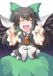  blush bow closed_eyes eyes hair_bow happy kotepo long_hair reiuji_utsuho solo touhou wings 