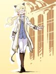  alternate_hairstyle animal_ears cat_ears closed_eyes cosplay d'eon_de_beaumont d'eon_de_beaumont_(cosplay) le_chevalier_d'eon parody perrine_h_clostermann smile solo strike_witches tail 