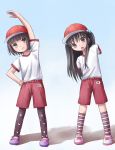  2girls amputee gym_uniform hat multiple_girls pantyhose yuyuzuki_(yume_usagi) 