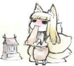 bad_id blonde_hair character_request chibi fox_ears fox_tail multiple_tails tail ume_(noraneko) 