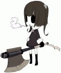 bad_id character_request chibi cold korosu-san ume_(noraneko) weapon 