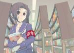  book kobayakawa_rinko kuronekokan_monpetit library love_plus school_uniform serafuku 