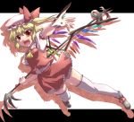  flandre_scarlet hat ponytail red_eyes short_hair side_ponytail solo thigh-highs thighhighs touhou wings yoshi_tama 
