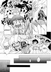   animal_ears rabbit_ears chasing clenched_teeth comic empty_eyes fujiwara_no_mokou hachi_(chihagura) hard_translated highres hoodie houraisan_kaguya inaba_tewi monochrome motion_blur pantsing reisen_udongein_inaba run_away running touhou translated you_gonna_get_raped  