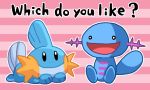  english kanafumi_(spindle) mudkip open_mouth pokemon pokemon_(creature) smile take_your_pick wooper 