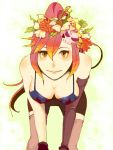  bikini_top breasts cleavage flower multicolored_hair pink_thighhighs tegaki tengen_toppa_gurren_lagann thigh-highs thighhighs two-tone_hair yellow_eyes yoko_littner 