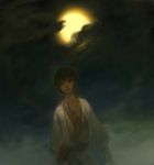  black_hair male moon night night_sky original robe sky solo taku_(fishdrive) 