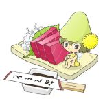  bi-nyo chopsticks daikon flower hat leaf lowres minigirl original sashimi solo soy_sauce wasabi wings 