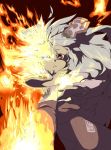  anime_coloring explosion fire fujiwara_no_mokou hamasan highres one-eyed solo torn_clothes touhou 