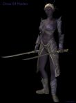  armor dark_skin drow dual_wield elf midriff sword 