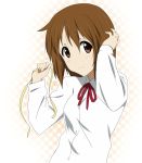  brown_eyes brown_hair face hirasawa_ui ikari_manatsu k-on! school_uniform short_hair solo 