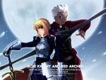  archer armor bow caliburn engrish fate/stay_night fate_(series) moon ranguage saber sword weapon 