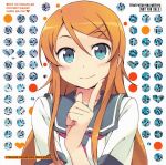  blush hair_ornament hairclip highres kanzaki_hiro kousaka_kirino long_hair nail_polish orange_hair ore_no_imouto_ga_konna_ni_kawaii_wake_ga_nai ore_no_imouto_ga_konnani_kawaii_wake_ga_nai scan school_uniform serafuku smile solo 