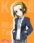  brown_hair face hairband ikari_manatsu k-on! school_uniform short_hair solo tainaka_ritsu 