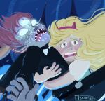  1boy 1girl blonde_hair blue_eyes hug redhead star_butterfly star_vs_the_forces_of_evil tom_lucitor 