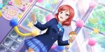  blush love_live!_school_idol_festival_all_stars nishikino_maki redhead school_uniform short_hair smile violet_eyes 