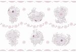  closed_eyes closed_mouth commentary_request espurr fangs happy meheeh multiple_views no_humans open_mouth pokemon pokemon_(creature) smile violet_eyes white_background 