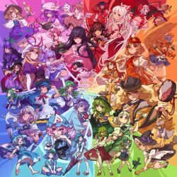  6+girls :&gt; :/ :3 :d :p \o/ absurdres alcohol animal_ear_piercing animal_ears animal_hat animal_on_head animal_print anklet apron aqua_hair aqua_shoes aqua_vest arms_up artist_name ascot baby_animal back_bow backpack bag bandaged_arm bandages barefoot bat_wings beer beer_mug beerko belt between_fingers bird bird_ears bird_on_head bird_wings black_boots black_bow black_bowtie black_cape black_cat black_dress black_gloves black_hair black_hairband black_hat black_ribbon black_sash black_shoes black_skirt black_vest blonde_hair bloomers blue_boots blue_bow blue_cape blue_capelet blue_dress blue_eyes blue_hair blue_kimono blue_shirt blue_skirt blue_tabard blue_vest blush bob_cut book boots border bow bowl bowl_hat bowtie braid broom broom_riding brown_dress brown_eyes brown_hair brown_hat brown_horns brown_shoes brown_socks bun_cover buttons cape capelet cat chen chen_(cat) chest_sarashi chick cirno clenched_hand closed_eyes closed_mouth closed_umbrella collared_shirt color_wheel_challenge commentary crescent crescent_hat_ornament cuffs cup dalachi_(headdress) detached_sleeves diamond_button double_bun drawing_sword dress drum elbow_gloves empty_plate fang feathered_wings fedora finger_gun flandre_scarlet floating floating_object floppy_ears floral_print floral_print_skirt flower flower_on_head food food_print footwear_bow fox_ears fox_tail frilled_dress frilled_hat frilled_kimono frilled_shirt_collar frilled_skirt frilled_sleeves frilled_socks frills frog_print from_behind fruit fruit_hat_ornament fruit_print fujiwara_no_mokou geta ghost_tail gloves gohei gourd grape_print green_boots green_bow green_eyes green_hair green_sash green_skirt green_theme green_vest grey_eyes grey_hair hair_bobbles hair_bow hair_bun hair_ornament hair_tubes hairband hakurei_reimu hakurei_shrine hand_on_headwear hand_on_own_chest hand_on_own_chin hands_on_own_hips hands_up hat hat_bow hat_ornament hat_ribbon heart_button heterochromia high_heel_boots high_heels highres hime_cut hinanawi_tenshi hitodama_print holding holding_cup holding_gohei holding_knife holding_needle holding_plate holding_polearm holding_staff holding_sword holding_umbrella holding_weapon horns houraisan_kaguya hugging_own_legs ibaraki_kasen ibuki_suika ice ice_wings in_bowl in_container inaba_tewi indian_style instrument japanese_clothes jewelry joutouguu_mayumi juliet_sleeves junko_(touhou) karakasa_obake katana kawashiro_nitori kazami_yuuka key kimono kirisame_marisa kitsune knee_boots knees_together_feet_apart knife knives_between_fingers kochiya_sanae komeiji_koishi komeiji_satori konpaku_youmu kyuubi layered_dress layered_skirt leaf leaning_forward legs_together long_dress long_hair long_skirt long_sleeves looking_at_viewer looking_back looking_to_the_side low-tied_long_hair low_twintails maid_apron maid_headdress mary_janes matara_okina medium_hair mima_(touhou) miniskirt mob_cap moriya_suwako mug multicolored_hair multiple_drawing_challenge multiple_girls multiple_tails mystia_lorelei neck_ribbon necktie needle niwatari_kutaka obi ofuda ofuda_on_clothes on_head one_eye_closed one_side_up oni open_clothes open_mouth open_vest orange_(touhou) orange_dress orange_hair outstretched_arm outstretched_arms pants patchouli_knowledge peach peach_hat_ornament peeking_out petticoat pinafore_dress pink_background pink_dress pink_eyes pink_flower pink_hair pink_hat pink_rose pink_shirt pink_shoes pink_skirt pink_theme plaid_clothes plaid_skirt plaid_vest plate pleated_skirt polearm pom_pom_(clothes) print_skirt puffy_pants puffy_short_sleeves puffy_sleeves purple_background purple_bow purple_dress purple_flower purple_hair purple_ribbon purple_skirt purple_theme purple_vest rabbit_ears rabbit_girl rabbit_tail reading red_ascot red_background red_belt red_bow red_eyes red_hair red_kimono red_necktie red_pants red_ribbon red_shoes red_skirt red_tabard red_theme red_vest reisen_udongein_inaba remilia_scarlet ribbon ribbon-trimmed_skirt ribbon_trim rod_of_remorse rose rubber_boots running russian_commentary saigyouji_yuyuko sarashi sash scabbard semi-rimless_eyewear shading_eyes sheath shiki_eiki shirt shoes short_hair short_hair_with_long_locks short_sleeves short_twintails side_slit sidelocks sideways_glance signature single_braid single_hair_tube sitting skin_fang skirt skirt_set sleeve_bow sleeve_garter sleeveless sleeveless_dress sleeveless_shirt smile smug snake_hair_ornament socks soemy solo spear_the_gungnir staff standing standing_on_one_leg straight_hair sukuna_shinmyoumaru sun_print suspenders sword tabard tail tatara_kogasa teeth third_eye tiptoes tongue tongue_out torn_clothes torn_shirt touhou touhou_(pc-98) triangular_headpiece tsuzumi turtleneck twin_braids twintails two-sided_cape two-sided_fabric two-tone_hair two-tone_skirt two_side_up umbrella under-rim_eyewear upper_teeth_only usami_sumireko v v_over_eye very_long_hair vest vine_print violet_eyes waist_apron waist_sash weapon white_apron white_bow white_dress white_hair white_hat white_shirt white_skirt white_sleeves white_socks white_umbrella wide_sleeves winged_hat winged_shoes wings witch_hat wizard_hat yakumo_ran yakumo_yukari yellow_ascot yellow_bow yellow_bowtie yellow_eyes yellow_hat yellow_ribbon yellow_shirt yellow_theme yellow_wings yomotsu_hisami 