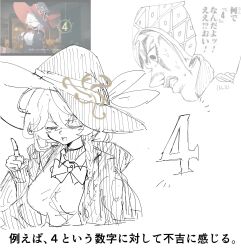  1boy 1girl absurdres ba_wei_hachimi blue_archive breasts crossover eri_(blue_archive) guido_mista halo hat highres jojo_no_kimyou_na_bouken large_breasts limited_palette tetraphobia witch_hat 