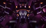  glowing glowing_eyes looking_at_viewer mecha muvluv muvluv_alternative muvluv_total_eclipse no_humans official_art official_wallpaper orange_eyes science_fiction solo su-37_terminator_(muvluv) tactical_surface_fighter upper_body 