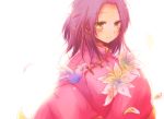  aplerichi axis_powers_hetalia bird blush china_(hetalia) flower male purple_hair simple_background smile solo trap yellow_eyes 