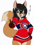  1girl blue_eyes darkduck54 fur furry hips hockey panties pointy_ears rachel solo thick_thighs thighs tongue wide wide_hips 