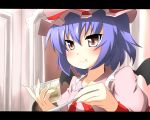 bad_id blue_hair fang food food_on_face remilia_scarlet spoon touhou ukami 