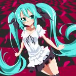  :t aqua_eyes aqua_hair clenched_hands frown hatsune_miku long_hair pout solo takeya_yuuki thigh-highs thighhighs twintails very_long_hair vocaloid world_is_mine_(vocaloid) 