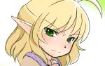  ahoge animated animated_gif blonde_hair blush ear_wiggle face frown gif green_eyes mizuhashi_parsee pointy_ears short_hair solo touhou tsundere 