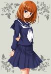  coupytwo orange_hair pleated_skirt school_uniform serafuku skirt umineko_no_naku_koro_ni ushiromiya_eva young 