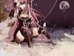  android blindfold digital_dissolve fingerless_gloves gloves long_hair megurine_luka moon pink_hair sitting smile solo sombra thigh-highs thighhighs very_long_hair vocaloid zettai_ryouiki 
