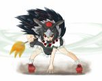  crossover fighting_stance final_fantasy final_fantasy_xi geta hat nice red_eyes shameimaru_aya short_hair solo tengu tengu-geta the_iron_of_yin_and_yang tokin_hat touhou yagudo 