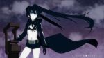  black black_hair black_rock_shooter black_rock_shooter_(character) blue_eyes cap flat_chest gun huke pale_skin twintails 