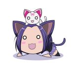  :3 animal_ears azumanga_daioh black_hair cat cat_ears cat_tail chibi hummy_(suite_precure) kurokawa_ellen nekokoneko open_mouth parody precure suite_precure tail yoshimune 