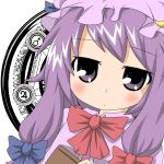  bow expressionless hair_bow hat hitotsume_chuu long_hair patchouli_knowledge purple_eyes purple_hair touhou violet_eyes 