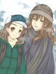  brown_eyes brown_hair edasaki_banri hat kiyama_harumi long_hair piku short_hair to_aru_kagaku_no_railgun to_aru_majutsu_no_index winder_clothes winter_clothes 