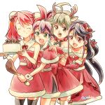  4girls blue_eyes bracelet_girls breasts cake christmas green_eyes green_hair highres hiiragi_yuzu kurosaki_ruri long_hair multiple_girls pink_hair pochi_akari ponytail purple_eyes purple_hair quadruplets rin_(yuu-gi-ou_arc-v) santa_costume santa_hat serena_(yuu-gi-ou_arc-v) siblings sisters yellow_eyes yu-gi-oh! yu-gi-oh!_arc-v yuri yuu-gi-ou yuu-gi-ou_arc-v 