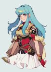  armor blue_eyes breastplate cape eirika_(fire_emblem) eva_smith fingerless_gloves fire_emblem fire_emblem:_the_sacred_stones fire_emblem_heroes gloves light_blue_hair long_hair shoulder_armor skirt 