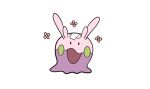  :d bandaid black_eyes commentary_request full_body goomy jaho looking_at_viewer no_humans open_mouth pokemon pokemon_(creature) simple_background smile solo white_background 