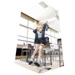  1girl ahoge arms_up bag black_skirt blonde_hair blue_eyes book camera chair classroom collared_shirt desk full_body game_cg girls&#039;_frontline_neural_cloud girls_frontline hair_bobbles hair_ornament hair_over_one_eye hairclip hand_to_head heterochromia highres holding holding_camera loafers long_sleeves looking_at_viewer loose_socks mg36_(girls&#039;_frontline) nail_polish official_alternate_costume official_art open_mouth pleated_skirt red_eyes school_bag school_chair school_desk school_uniform shirt shoes short_hair skirt smile socks solo sweater transparent_background white_legwear white_shirt window 