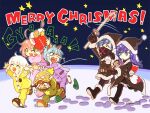  blue_hair christmas fayt_leingod fishnets gloves green_eyes hat itsuki_(s2_129) leon_geeste long_hair maria_traydor mask mouth_mask multiple_boys multiple_girls open_mouth pajamas roger_s_huxley smile star_ocean star_ocean_anamnesis star_ocean_till_the_end_of_time winter_clothes younger 