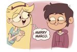  1boy 1girl blonde_hair brown_hair comic female male marco_diaz star_butterfly star_vs_the_forces_of_evil 