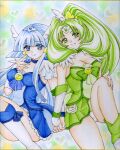  aoki_reika cure_beauty cure_march highres inunekochan magical_girl midorikawa_nao precure smile_precure! traditional_media watercolor_pencil_(medium) 