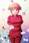  china_dress chinese_clothes flower gintama hair_bun kagura_(gintama) rabimaru_garakutaya red_hair redhead solo 