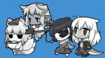  bad_id character_request chibi cyclops demon_girl demon_tail dragon_tail fox_ears fox_tail horns monster_girl multiple_tails original pointy_ears ryuujin_no_senpai scarf short_hair simple_background striped striped_scarf tail ume_(noraneko) 